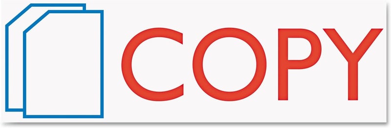AccuStamp 2-Color Pre-Inked Message Stamp with Shutter - COPY Impression, 1-5/8" x 1/2", Red and Blue Ink - Image 2